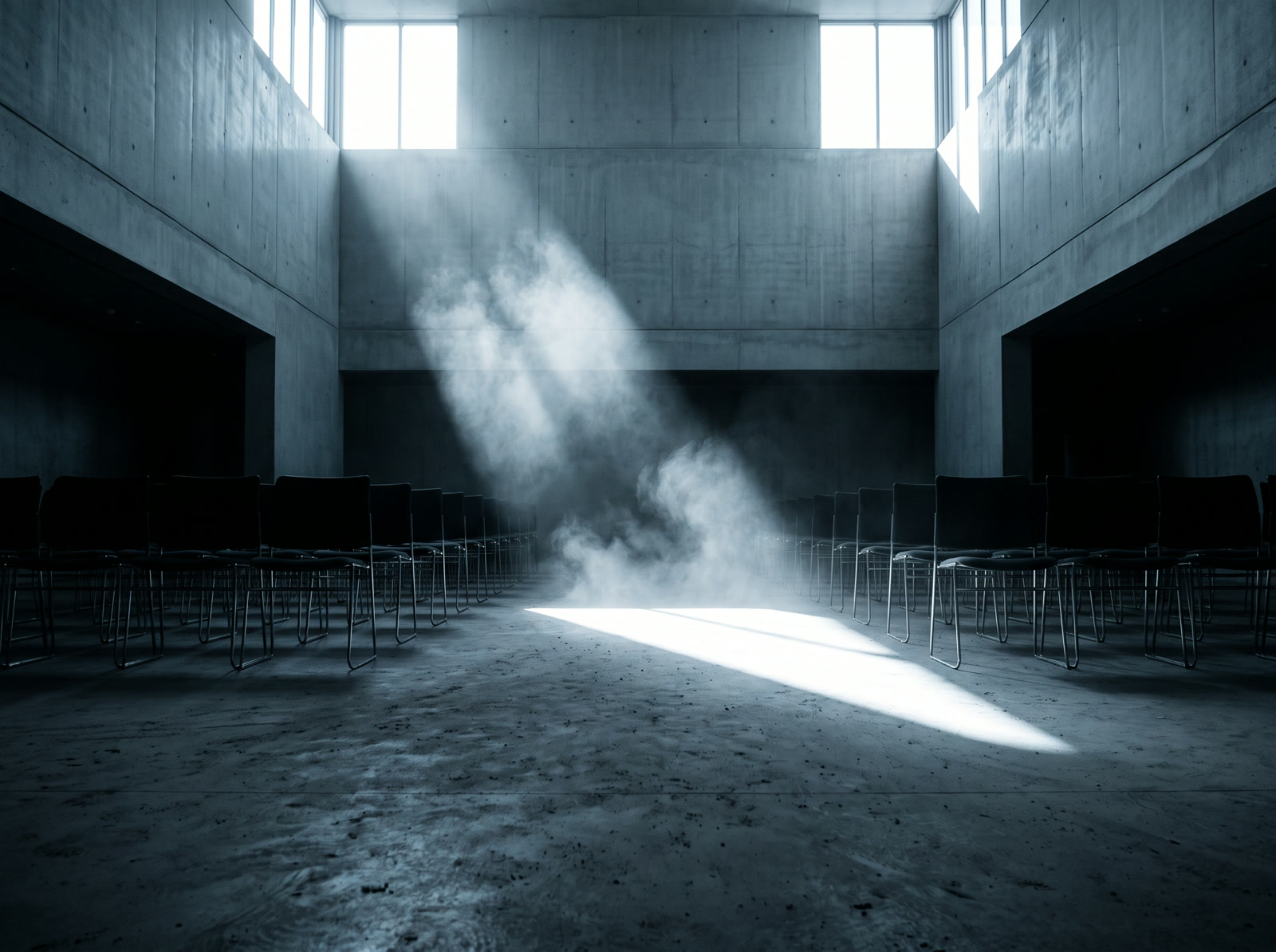 A hall of empty seats waiting before a gathering