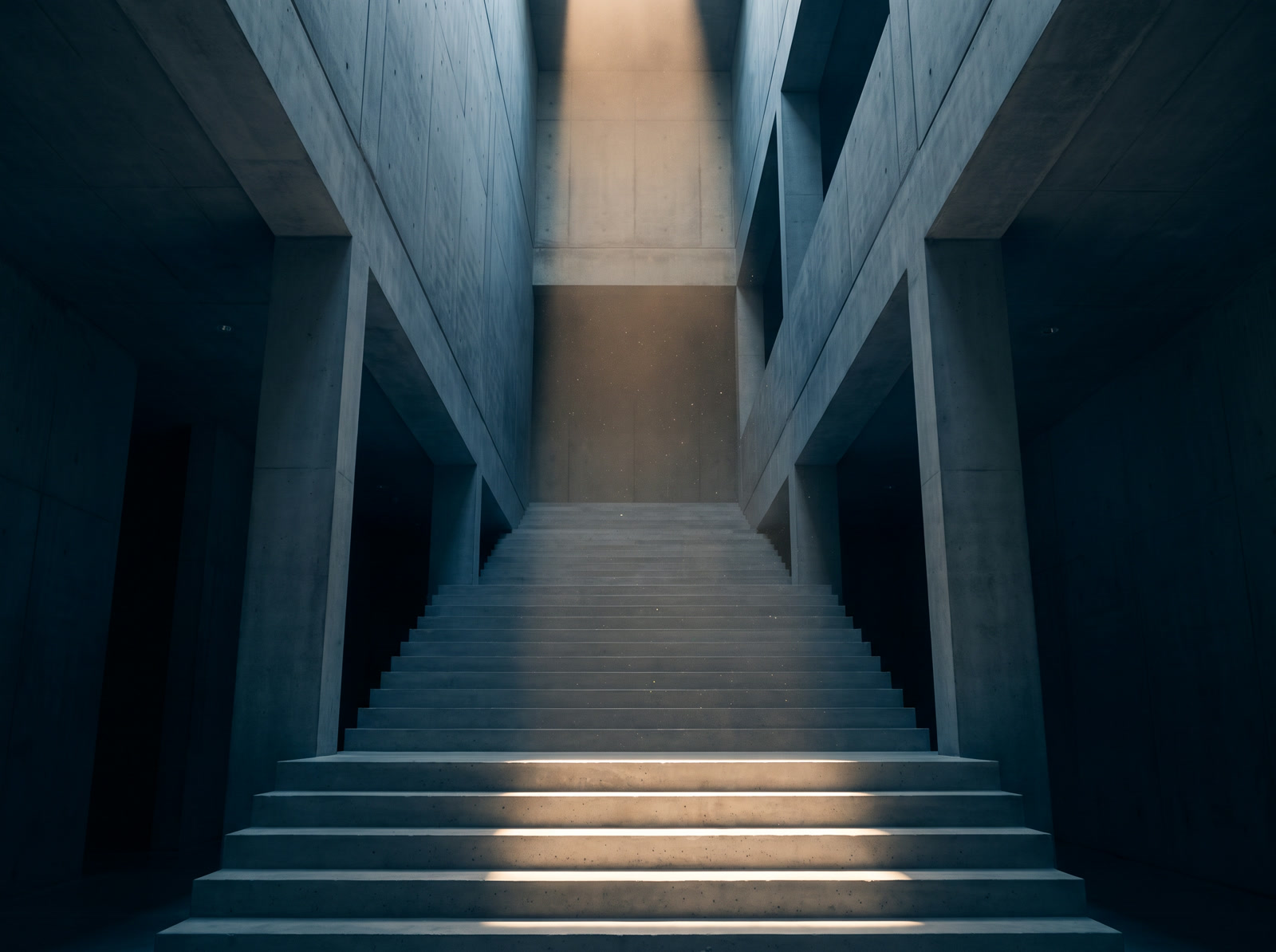 A long corridor lit from high windows